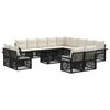 vidaXL Set de canapele pentru grădină 14 buc. Negru și Alb crem