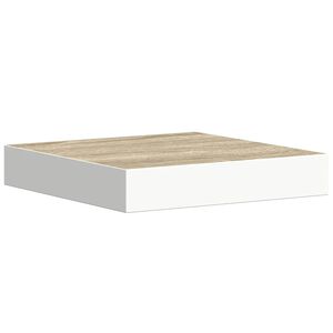 vidaXL Raft de perete suspendat, stejar/alb, 23x23,5x3,8 cm, MDF