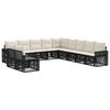 vidaXL Set de canapele pentru grădină 11 pcs Negru și Alb crem