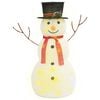 vidaXL Figurină decorativă Crăciun om de zăpadă LED 90 cm țesătură lux