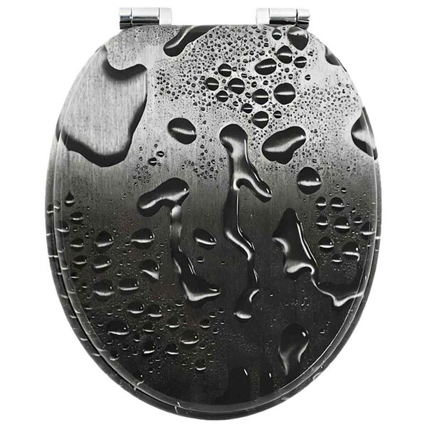 vidaXL Capac de toaletă cu &icirc;nchidere lentă Gri 44 x 38 cm Placă MDF