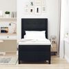 vidaXL Pat cu arcuri cu saltea cu headboard Negru 80 x 200 cm țesătură