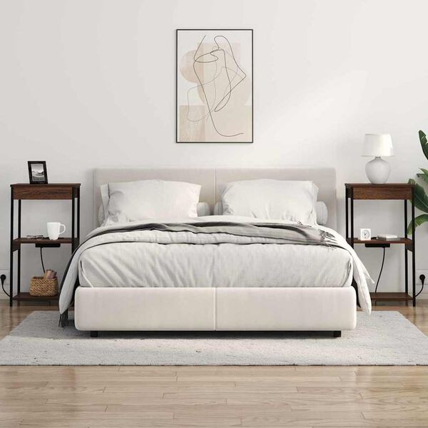 vidaXL Dulap de noapte Stejar &icirc;nchis 41 x 31 x 76 cm Lemn compozit