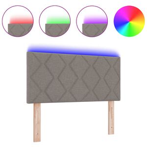 vidaXL Tăblie cap cu lumini cu bandă LED Gri deschis 90 cm țesătură