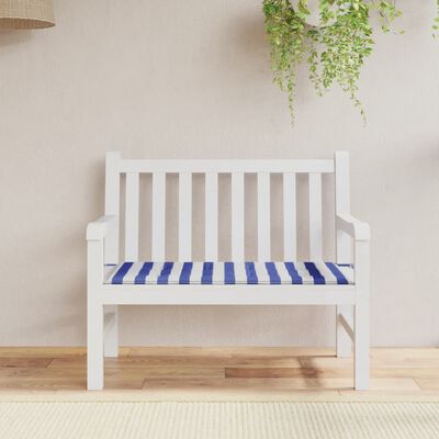vidaXL Pernă bancă grădină, albastru&alb, 120x50x3 cm, textil oxford