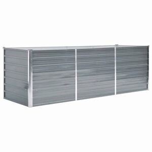 vidaXL Strat &icirc;nălțat de grădină, gri, 240x80x77 cm, oțel galvanizat