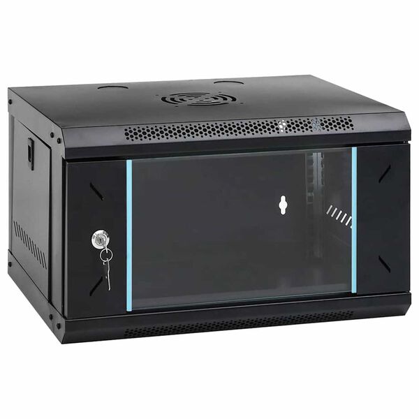 vidaXL Dulap de rețea cu depozitare Negru 53 x 45 x 30 cm Oțel