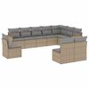 vidaXL Set canapele de grădină cu perne, 10 piese, bej, poliratan