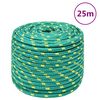 vidaXL Fr&acirc;nghie de barcă, verde, 14 mm, 25 m, polipropilenă