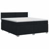 vidaXL Pat boxspring cu saltea Negru 200 x 200 cm Țesătură