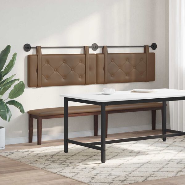 vidaXL Cap de pat suspendat Pe perete Cappuccino 210 x 55 x 5 cm