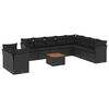 vidaXL Set canapele de grădină cu perne, 11 piese, negru, poliratan