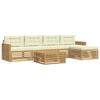 vidaXL Set de canapele de exterior 6 buc. Alb și crem Poliester