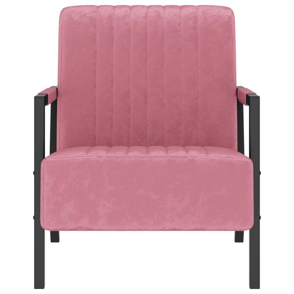 vidaXL Fotoliu, roz, catifea
