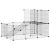 vidaXL Cușcă animale de companie cu ușă 20 panouri negru 105x70x70 cm oțel