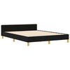 vidaXL Cadru de pat cu headboard Negru 140 x 190 cm țesătură