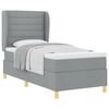 vidaXL Pat cu arcuri cu saltea Gri deschis 200 x 100 cm țesătură