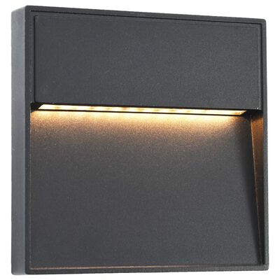 vidaXL Lămpi de perete LED de exterior, 2 buc., negru, 3 W, pătrat