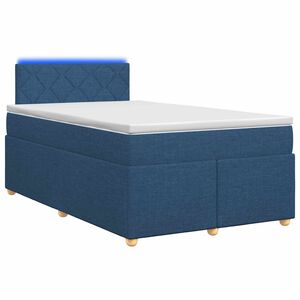 vidaXL Pat boxspring cu saltea albastru 120 x 190 cm Țesătură