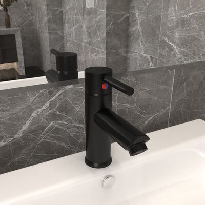 vidaXL Robinet chiuvetă de baie, negru, 130x176 mm