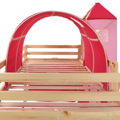 vidaXL Cadru pat etajat copii cu tobogan & scară 208x230 cm lemn pin