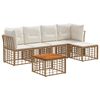 vidaXL Set de canapele de exterior 6 buc. Alb Natural și Crem