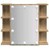 vidaXL Dulap cu oglindă și LED, Artisan Stejar, 70x16,5x60 cm