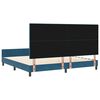 vidaXL Pat cu arcuri cu headboard Albastru &icirc;nchis 200 x 200 cm Catifea