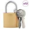 vidaXL U Lock cu Chei 12 pcs Alamă Fier