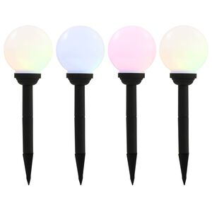 vidaXL Lămpi solare de exterior cu LED, 4 buc., 15 cm, RGB, sferic
