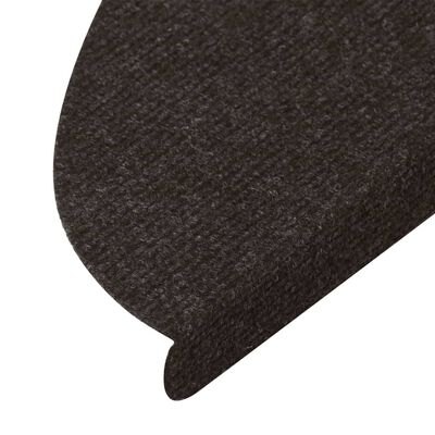 vidaXL Covorașe scări autoadezive, 15 buc., negru, 56x17x3 cm