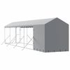 vidaXL Padoc exterior cu acoperiș argintiu 2x10x2,5 m oțel galvanizat