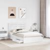 vidaXL Pat cu storage cu headboard Alb 120 x 200 cm Lemn compozit