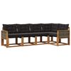vidaXL Set de canapele de exterior 5 buc. Natural și Negru