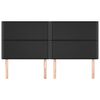 vidaXL Tăblie de pat neagră 180x5x118/128 cm piele ecologică