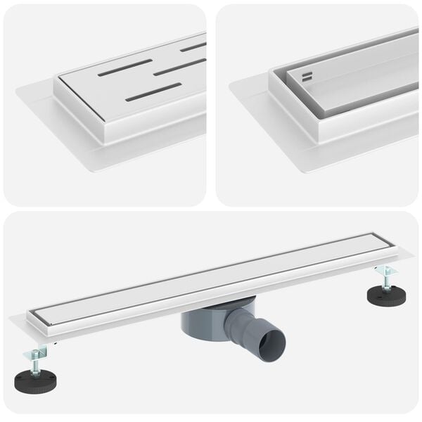 vidaXL Scurgere de duș 2 &icirc;n 1 cu sifon 360&deg; Argintiu 60 cm