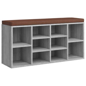 vidaXL Bancă pentru pantofi, gri sonoma, 103x30x48 cm, lemn prelucrat