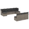 vidaXL Set mobilier de grădină cu perne, 10 piese, gri, poliratan