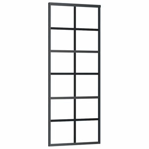 vidaXL Ușă glisantă, negru, 76x205 cm, sticlă ESG și aluminiu