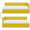 vidaXL Cadru de pat colțar cu saltea cu headboard 2 pcs Galben Catifea
