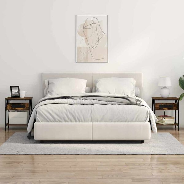 vidaXL Dulap de noapte Stejar fumuriu 38 x 30 x 48 cm Lemn compozit