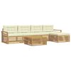 vidaXL Set de canapele de exterior 6 buc. Alb și crem Poliester