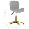 vidaXL Scaune rotative de bucătărie, 2 buc., gri deschis, catifea
