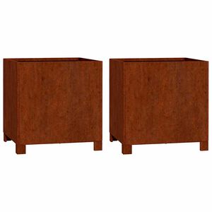 vidaXL Jardiniere cu picioare 2 buc. ruginiu 40x40x40 cm oțel corten