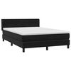 vidaXL Pat box spring cu saltea, negru, 160x210 cm, catifea