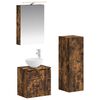 vidaXL Set de mobilier pentru baie 4 pcs Stejar fumuriu