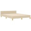vidaXL Cadru de pat cu headboard Crem 140 x 190 cm țesătură