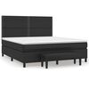 vidaXL Pat box spring cu saltea, negru, 180x200 cm, piele ecologică