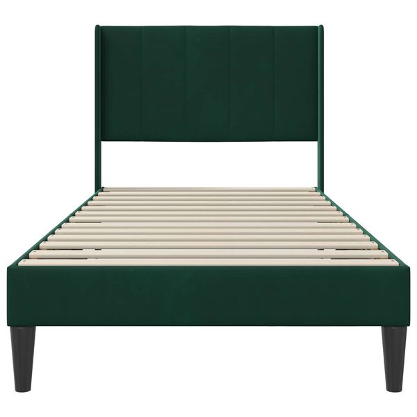 vidaXL Cadru de pat cu headboard Verde &icirc;nchis 80 x 200 cm Catifea