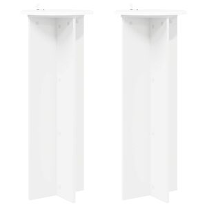 vidaXL Suport pentru plante 2 buc. Alb &Oslash;40 x 100 cm Lemn prelucrat